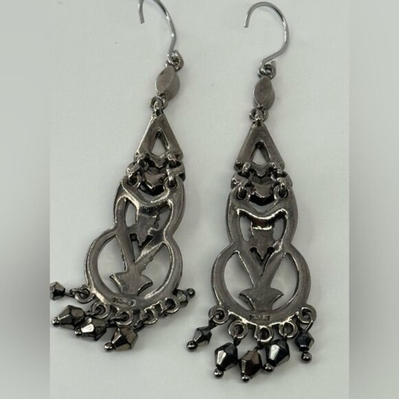 Vtg Monet marcasite chandelier Earrings - Picture 4 of 5